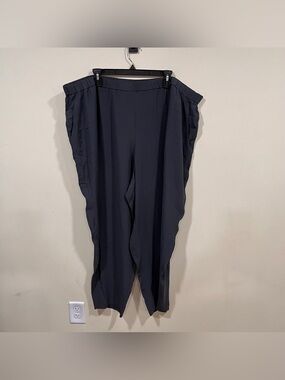 NWT Eileen Fisher SILK Georgette crepe Slouchy Ankle Pant size 3X plus grey